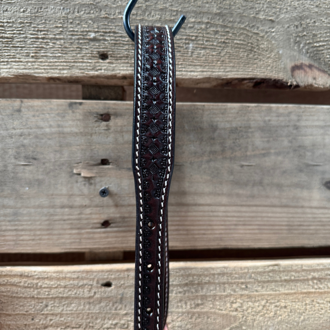 Rodeo Drive - Wholesale Horseback Riding Gear - Black Honeycomb Tooled Lariat & Leather Combo Halter2