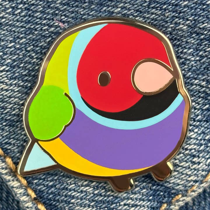 Gouldian Finch Enamel Pin for wholesale by PINSTACHIIO
