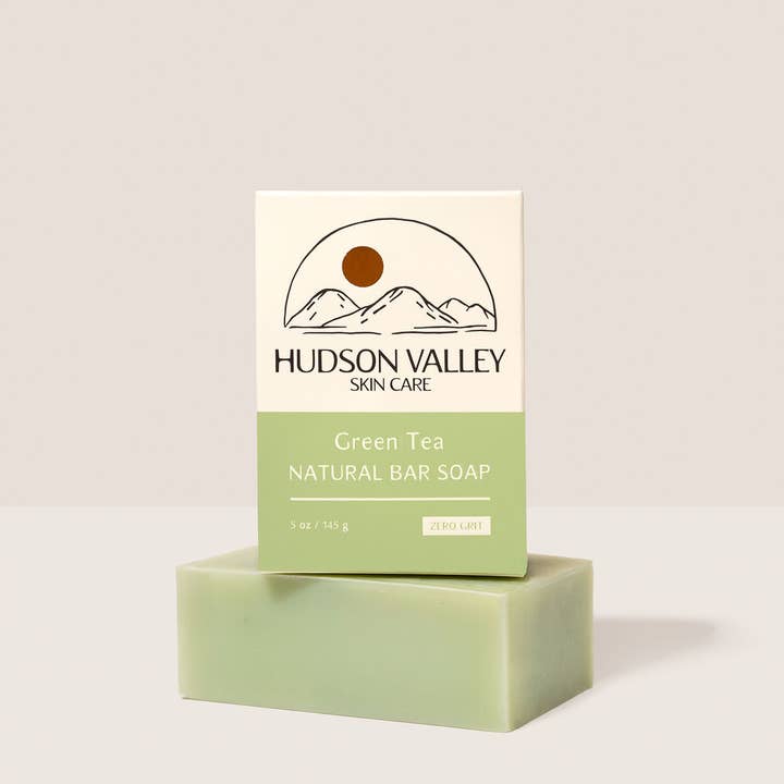 Green Tea Natural Bar Soap for wholesale by Hudson Valley Skin Care