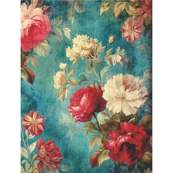 Craft Kreatively – Großhandel Bastelzubehör – Vintage Blumen Decoupage Reispapier - A4 - 6 Stk - für Bastelarbeiten3