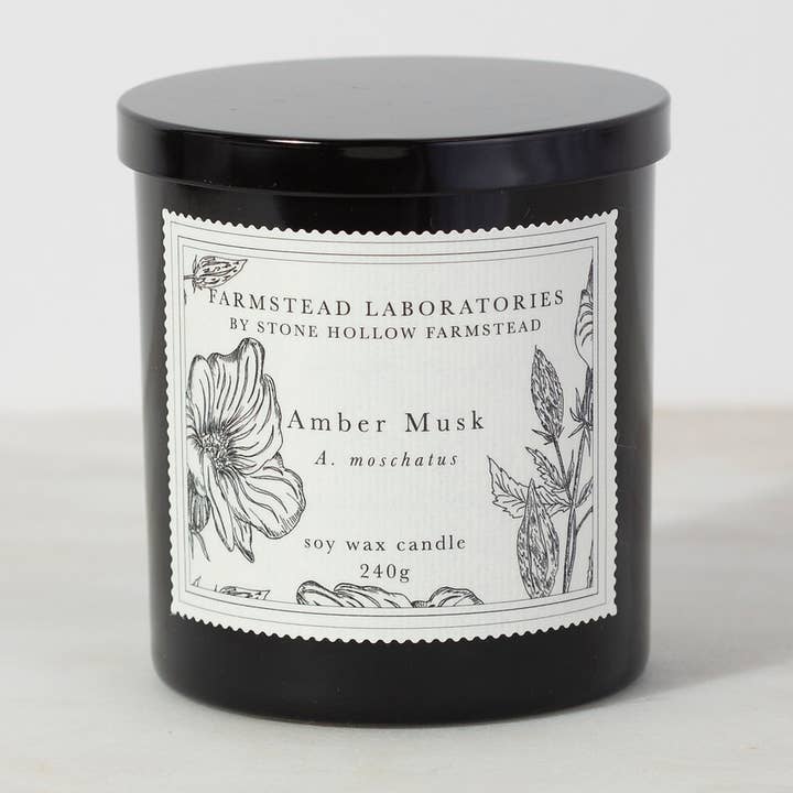 Amber Musk Soy Wax Candle for wholesale by Farmstead Laboratories