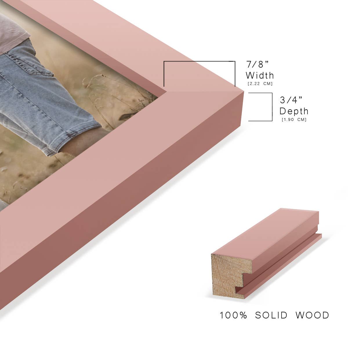 Wexford Home - Wholesale Picture Frame - Photo Frame. Real Wood Modern Frame, Pink20