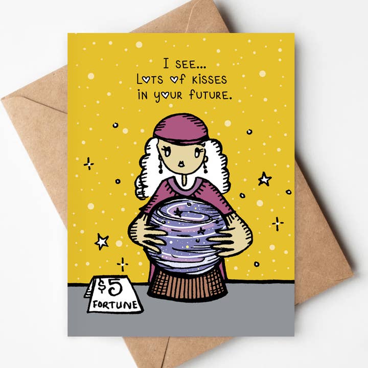 Kisses In Your Future Eco-friendly Card - Love Valentine for wholesale by Jenna's Doodles