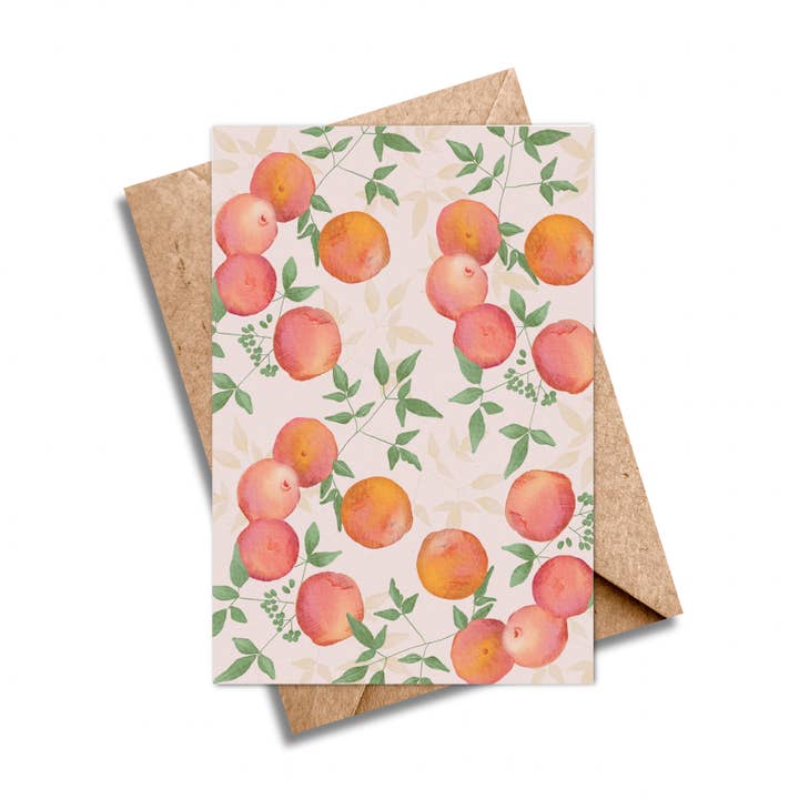 Nectarine Greeting Card - Everyday Patterned Card for wholesale by Ilana Ewing Designs