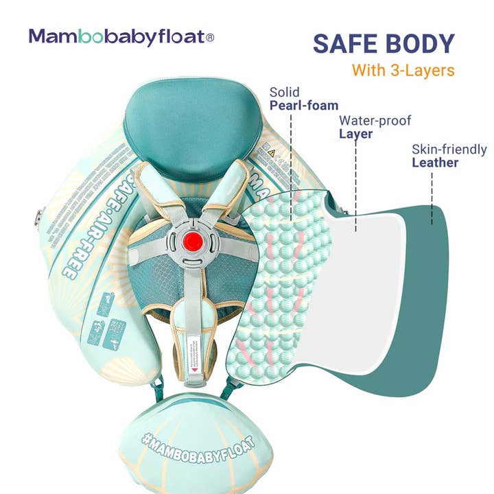 PPR - Wholesale Beach/Pool Toy - Kids & Baby - Mambobaby Float - Innovative Explorer - Seashell Green2