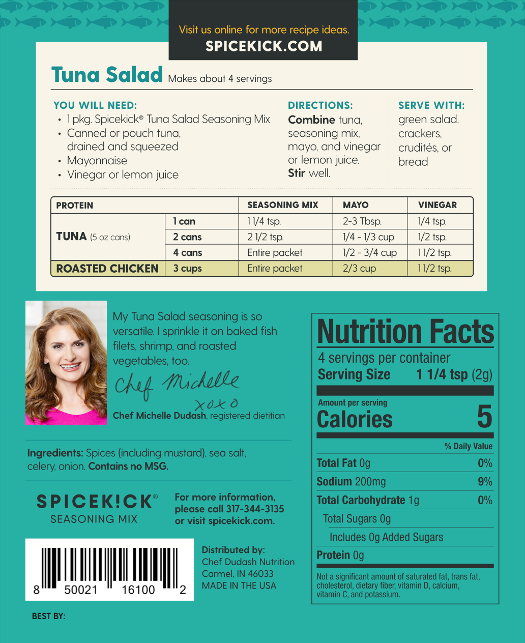 Spicekick - Wholesale Dried Spice Mix - Spicekick Tuna Salad Seasoning Mix1