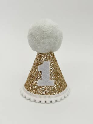 Gold and white glitter hat for wholesale by Nash and Willow