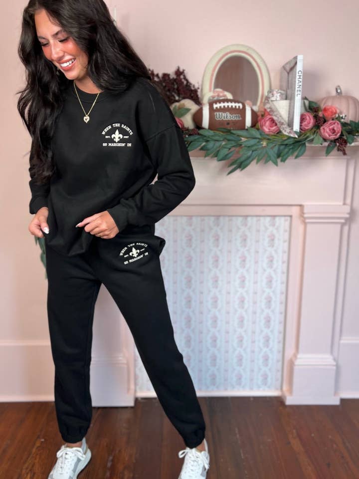 Black When The Saints Go Marchin' In Pullover for wholesale on Faire6