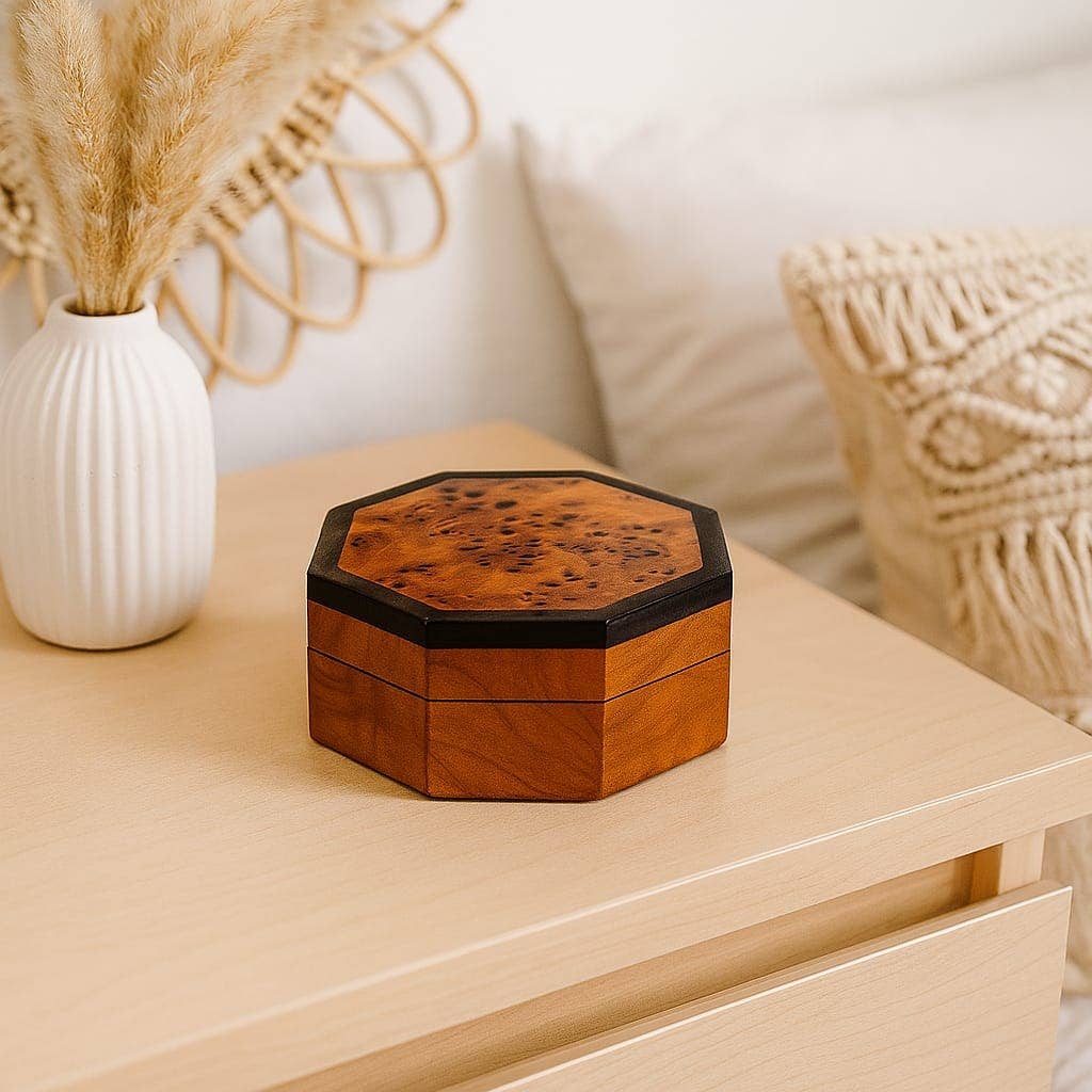 Etnico del Mondo - Wholesale Jewelry Box/Organizer - Burl Wood and Thuja Moroccan Jewelry Box #70