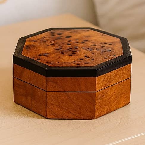 Burl Wood and Thuja Moroccan Jewelry Box #7 for wholesale by Etnico del Mondo