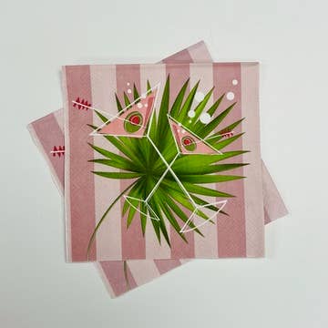 Mod Lounge Paper Company – wholesale Engångsservett – Martini Palm Cocktail Dryck Servett5