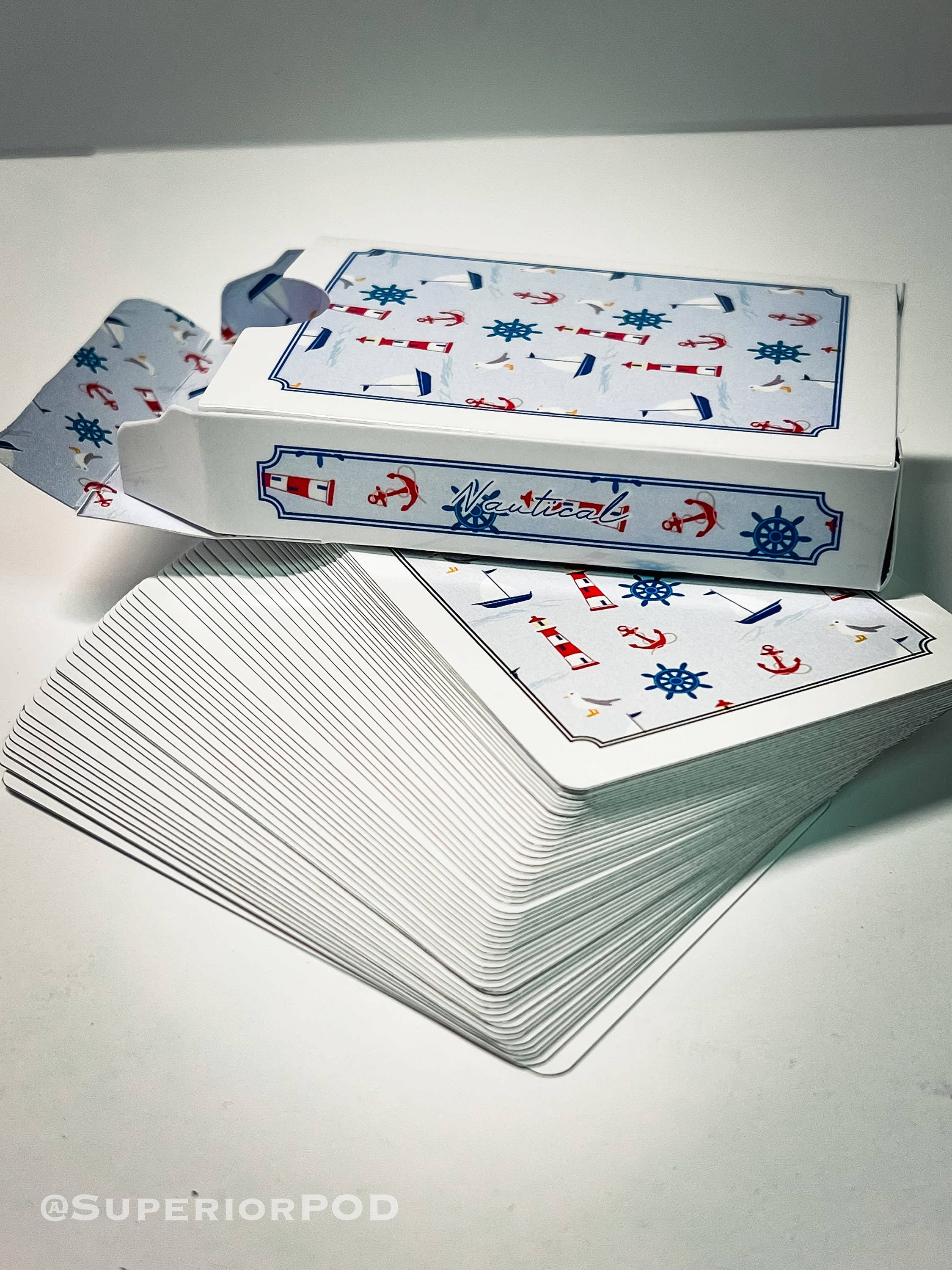 Superior Print on Demand - Wholesale Playing Cards - NAUTICAL Playing Cards, Sail Boat, Anchor, Lighthouse7