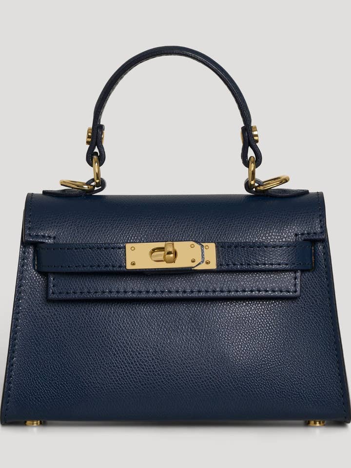 Victoria Bag in Navy Blue Epson Leather for wholesale by Voemièn