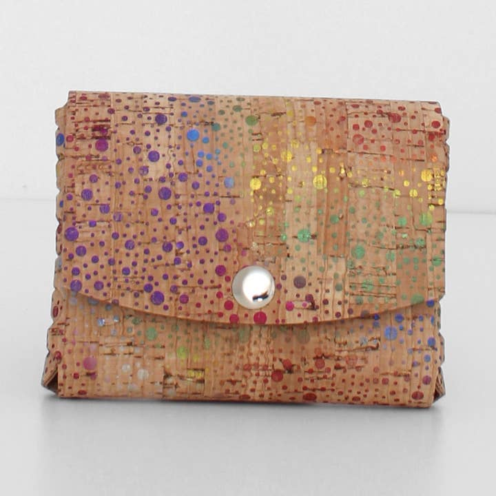Snap Coin Pouch in Rainbow Cork for wholesale by nest PURE