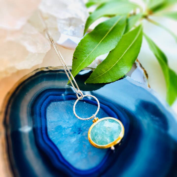 Angela Hoop Pendant Necklace for wholesale by Howling Dog Artisan Jewellery