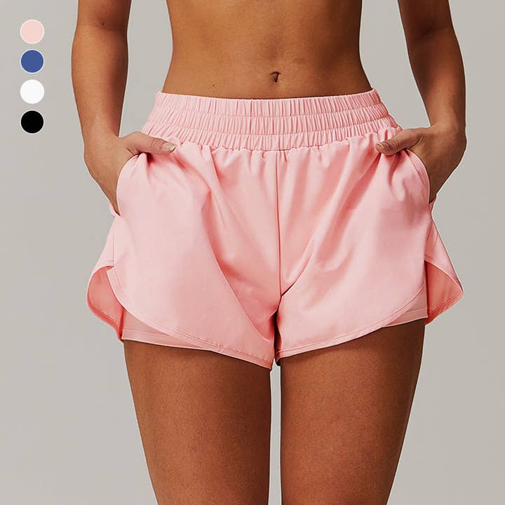 Snabbtorkande löparshorts med fickor, höjande passform för träning och yoga för wholesale av WONDERXFANS