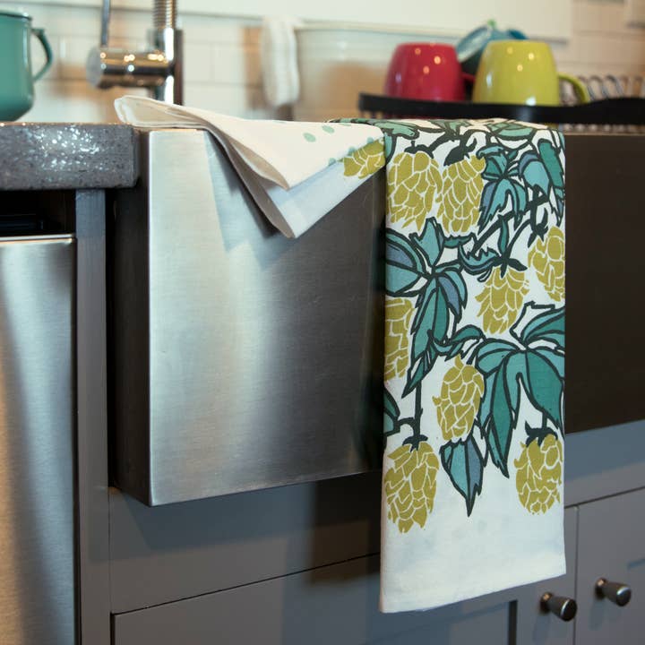 Little Green - Wholesale Dishcloth - Hops 100% Cotton Flour Sack Kitchen Towel, 24" x 24"2