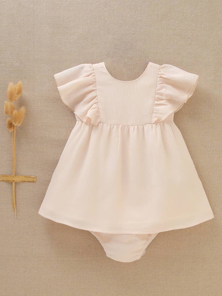 Chiffon Jesusita Style Baby Girl's Dress with Briefs for wholesale by Dadati
