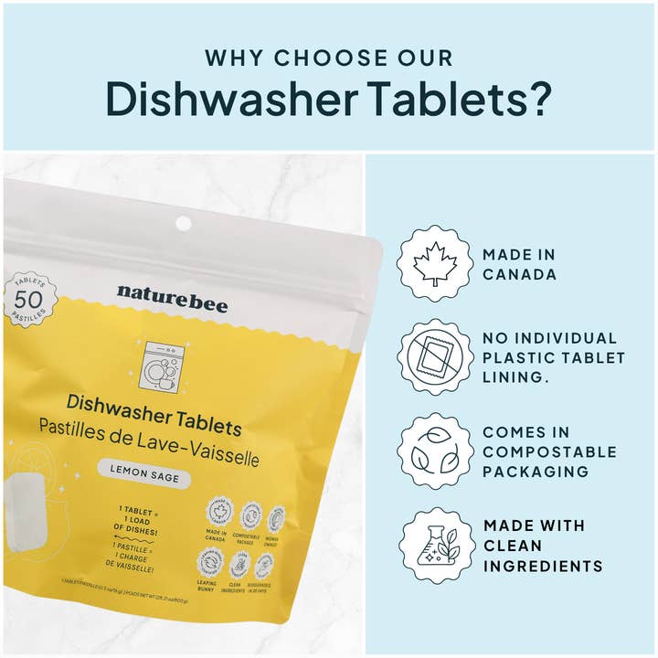 NATURE BEE - Wholesale Dish Soap - Dishwasher Tablets Lemon | MADE IN CANADA | Nature Bee1