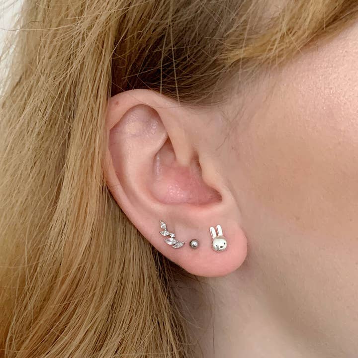 LICENSED TO CHARM - Wholesale Stud/Post Earrings - Miffy Mini Head Stud Earrings (Sterling Silver)1