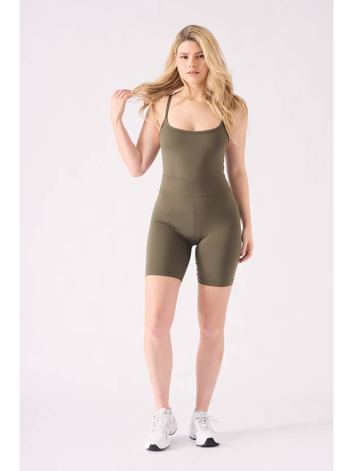 JMOJO UK Limited – wholesale Unitard – Women′s – Unitard Athleisure Strappy Unitard – Khaki5