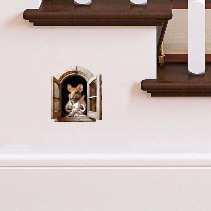 Micesterpiece - Wholesale Wall Decal/Stickers - 3D Mocha Mouse Wall Sticker Decal - Micesterpiece3