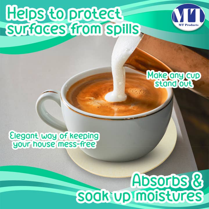 MT Products - Wholesale Disposable Coasters - MT Products White Blank Paper Coasters 4" - Cup Coaster5