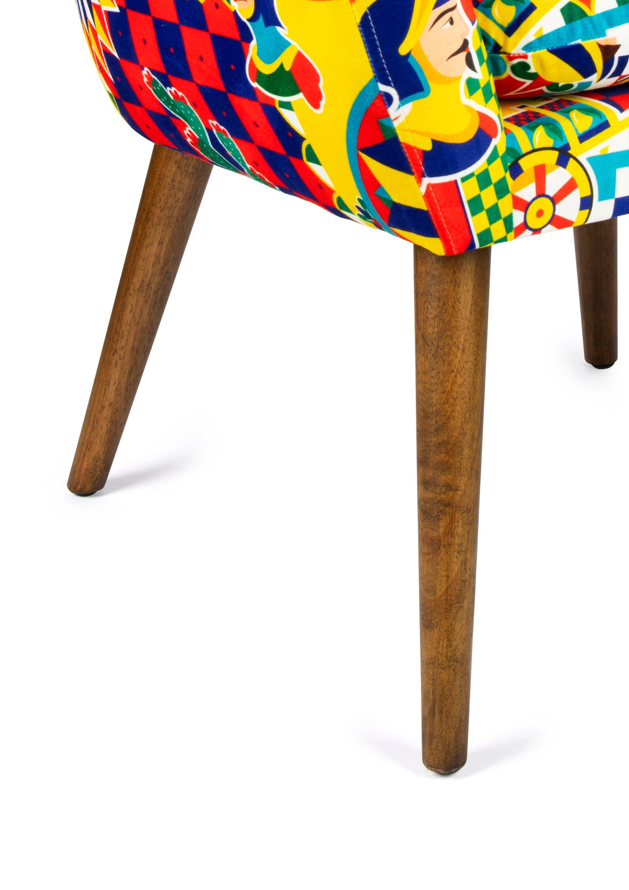 Bergamaschi & Vimercati S.p.a. - Wholesale Chair - Sicilian Rhapsody armchair in velvet-effect polyester and plywood – 70x65x83 cm9