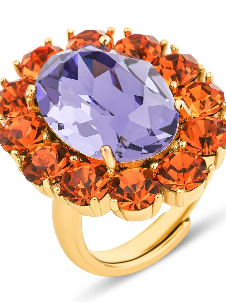 Petite Ninon Anillo Ovalado Naranja Morado para venta al por mayor de Ninon
