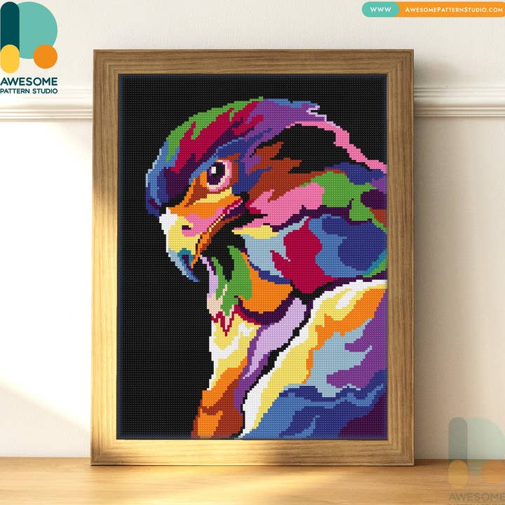 DS879-120x162 Eagle Abstract, Diamond Painting Kit for wholesale by Awesome Pattern Studio