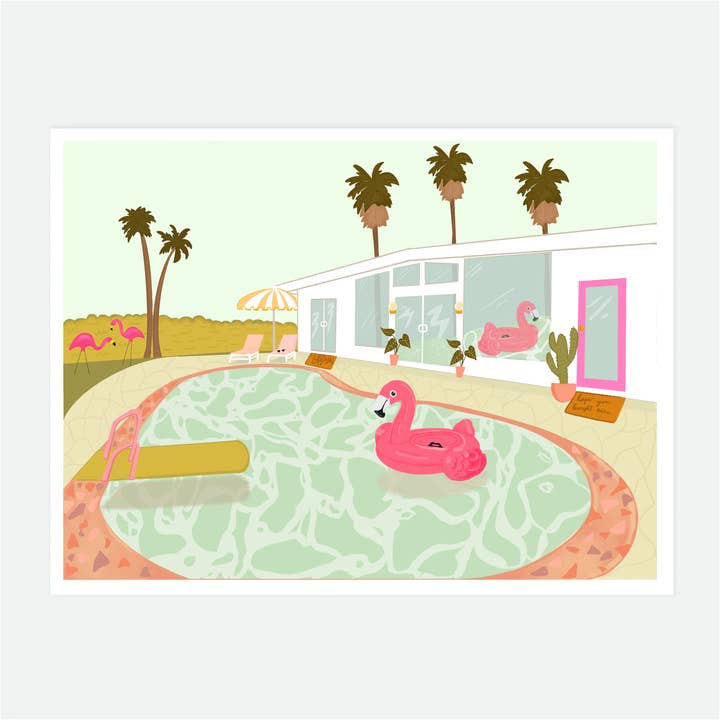 Pool House Art Print for wholesale by The Palmera Design Studio