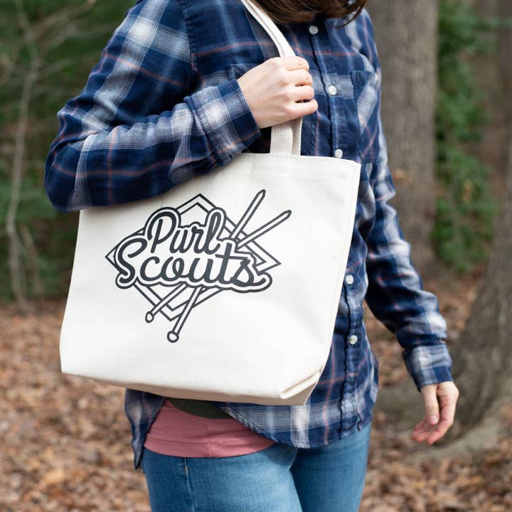 Camp Stitchwood - Wholesale Tote Bag - Women's - Purl Scouts Knitting Tote Bag