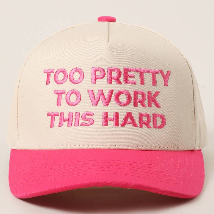 Fashion City - Wholesale Trucker Hat - Women's - TOO PRETTY TO WORK Embroidery Trucker Hat1