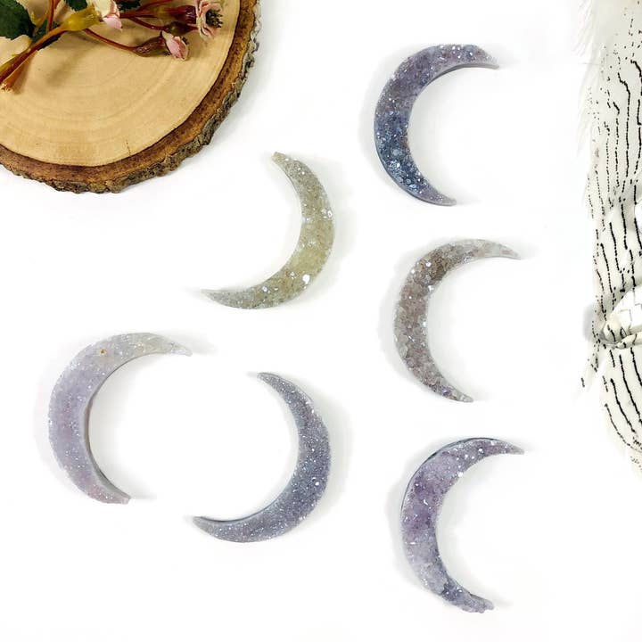Rock Paradise - Wholesale Spiritual Stone/Crystal - Crystal Moon Titanium Druzy Moon Cabochon6