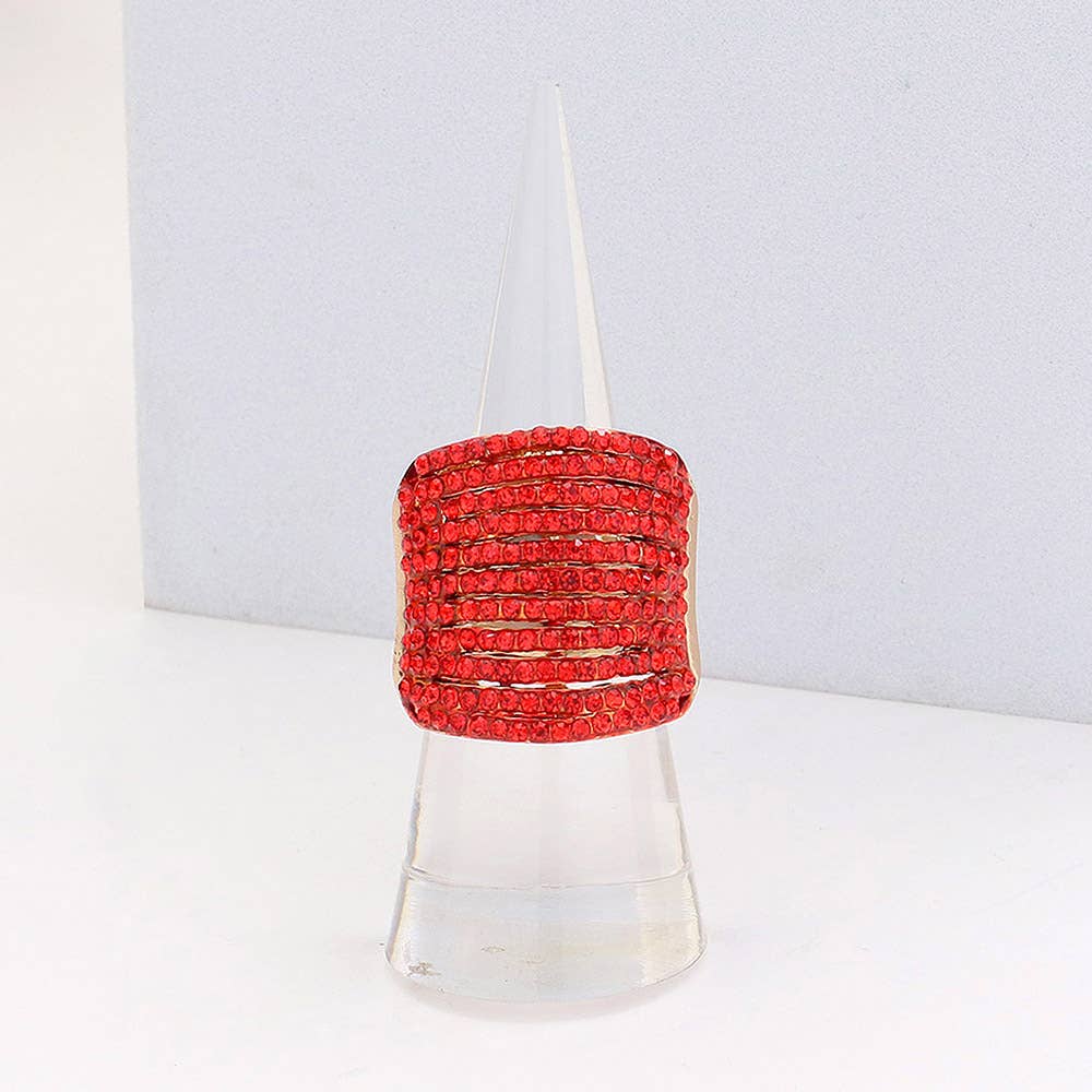 Sensibling Corp. - Wholesale Ring met meerdere stenen - Strass Pave stretchring met meerdere rijen11