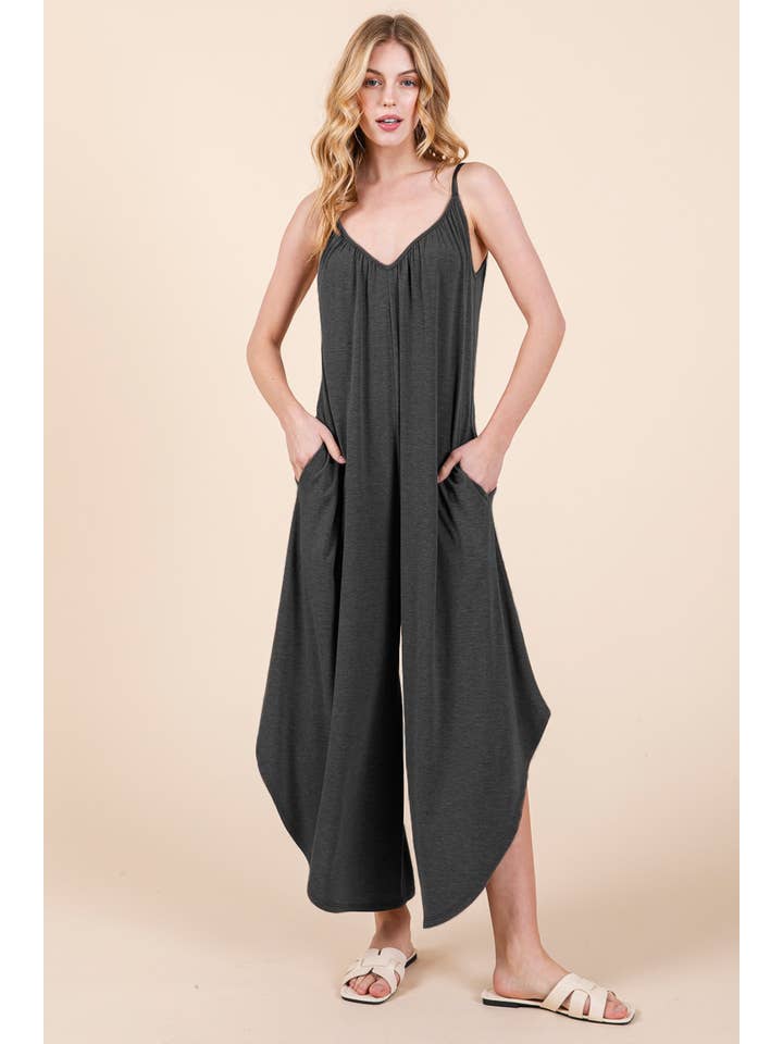 Emerald Collection - Wholesale Jumpsuit - Women's - ETR-9335 Solid Jumper with Pockets
