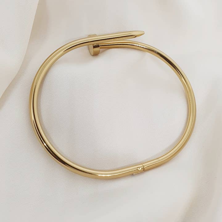 LAUVEA BOUTIQUE - Wholesale Cuff Bracelet - DALIA stud ring - gold/Size 15