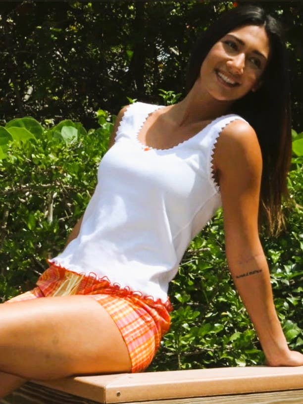 Verspieltes Karomuster-Boxer-Pyjama-Set für den Großhandel von Unusual Babe Undercover