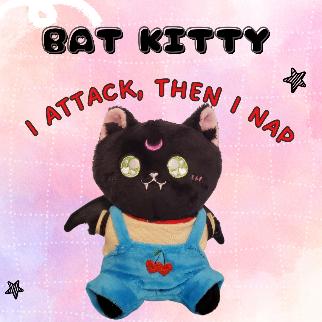 Magical Girl Bella – wholesale Stuffed/plush toy – Kids & baby – Bat Kitty - Plushies with Magnetic Base & Carry Clip5