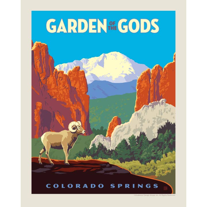Garden of the Gods CO Bighorn Sheep 8"x10" Print for wholesale by Tourist Courts