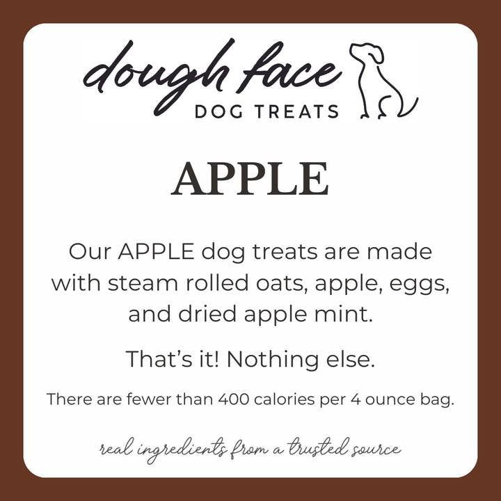 BULK 1lb Apple Dog Treats, Small Batch, Oven Baked for wholesale by Dough Face Dog Treats