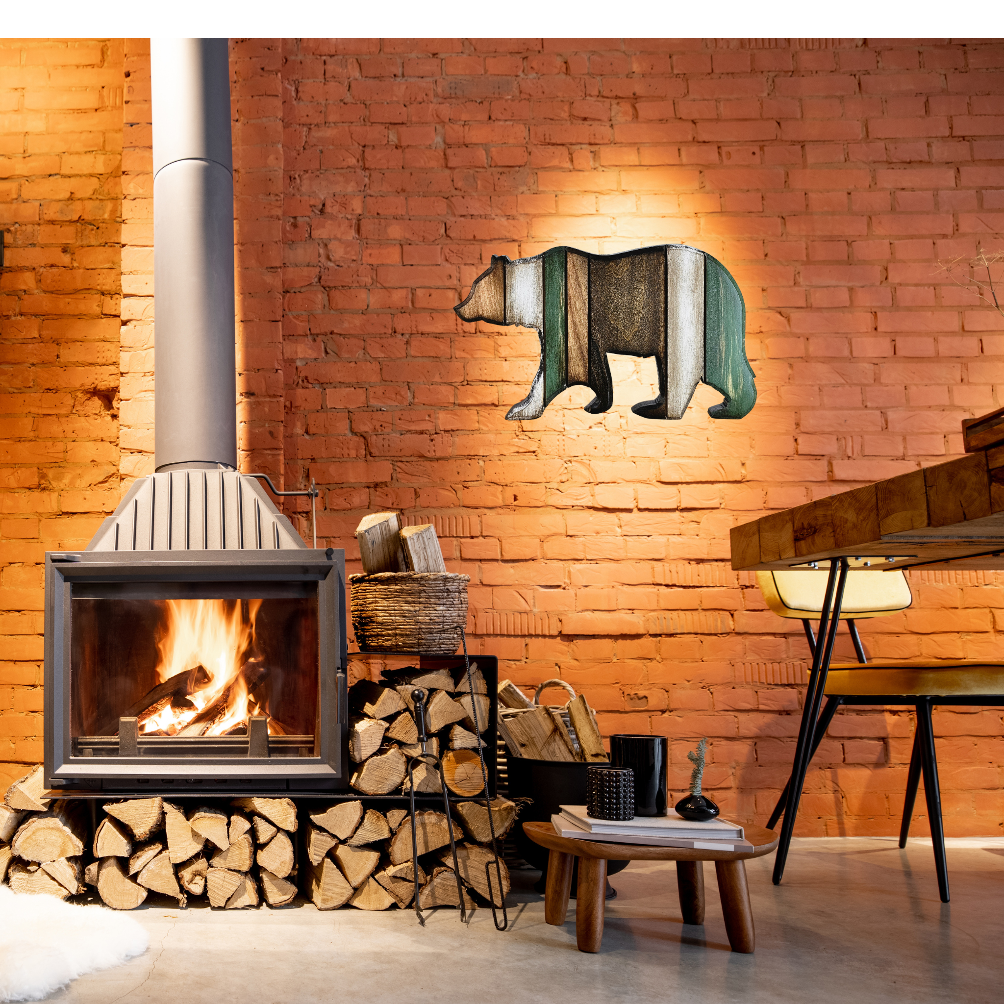 Cul de Sac Critters - Wholesale Wall Accent - Medium Rustic Bear Wall Art or Shelf Decor - Solid wood4