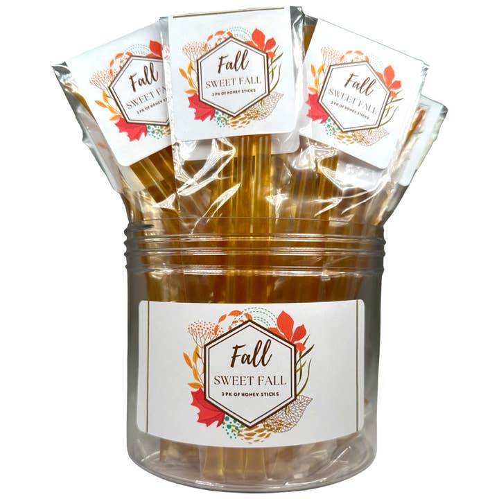 Sister Bees LLC - Wholesale Honey - TRICK OR TREAT-Honey Sticks with Display Jar