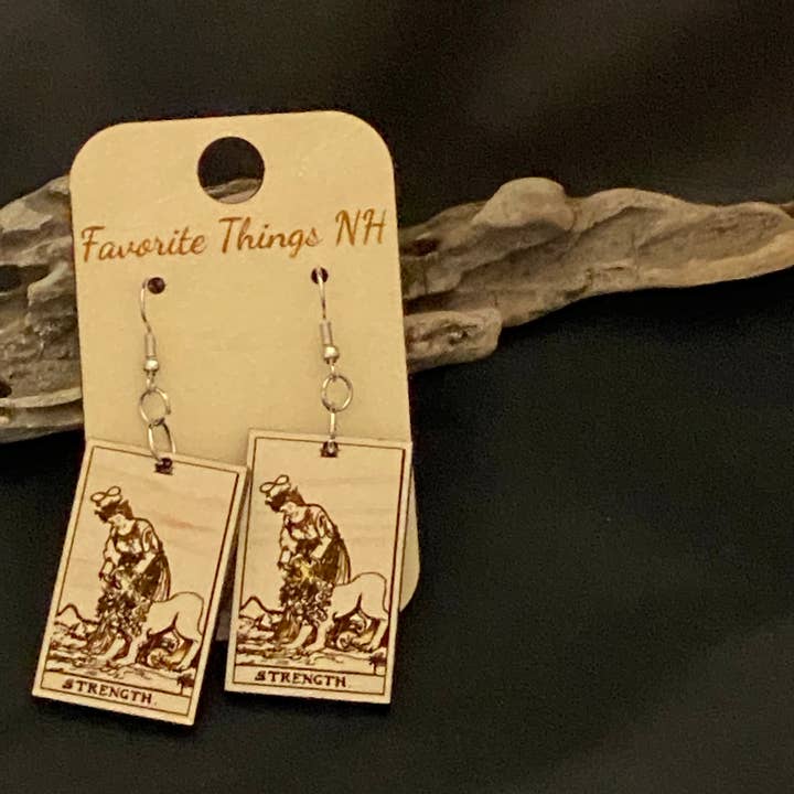 Strength Tarot Card Earring for wholesale by Favorite Things, NH
