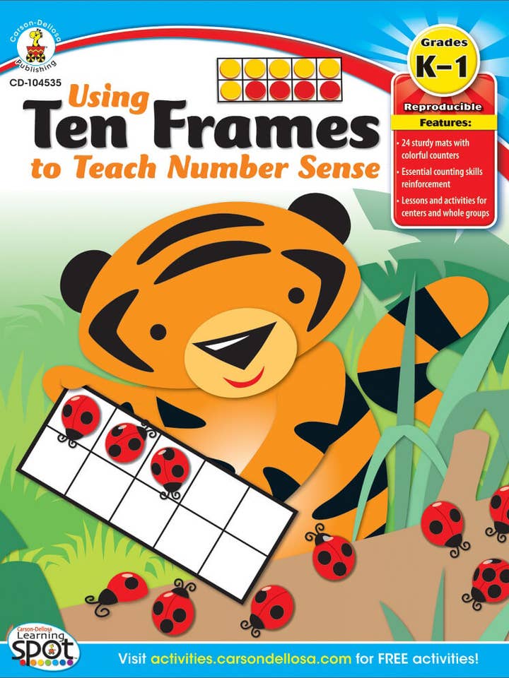 Using Ten Frames to Teach Number Sense, Grades K - 1 for wholesale by Carson Dellosa Education