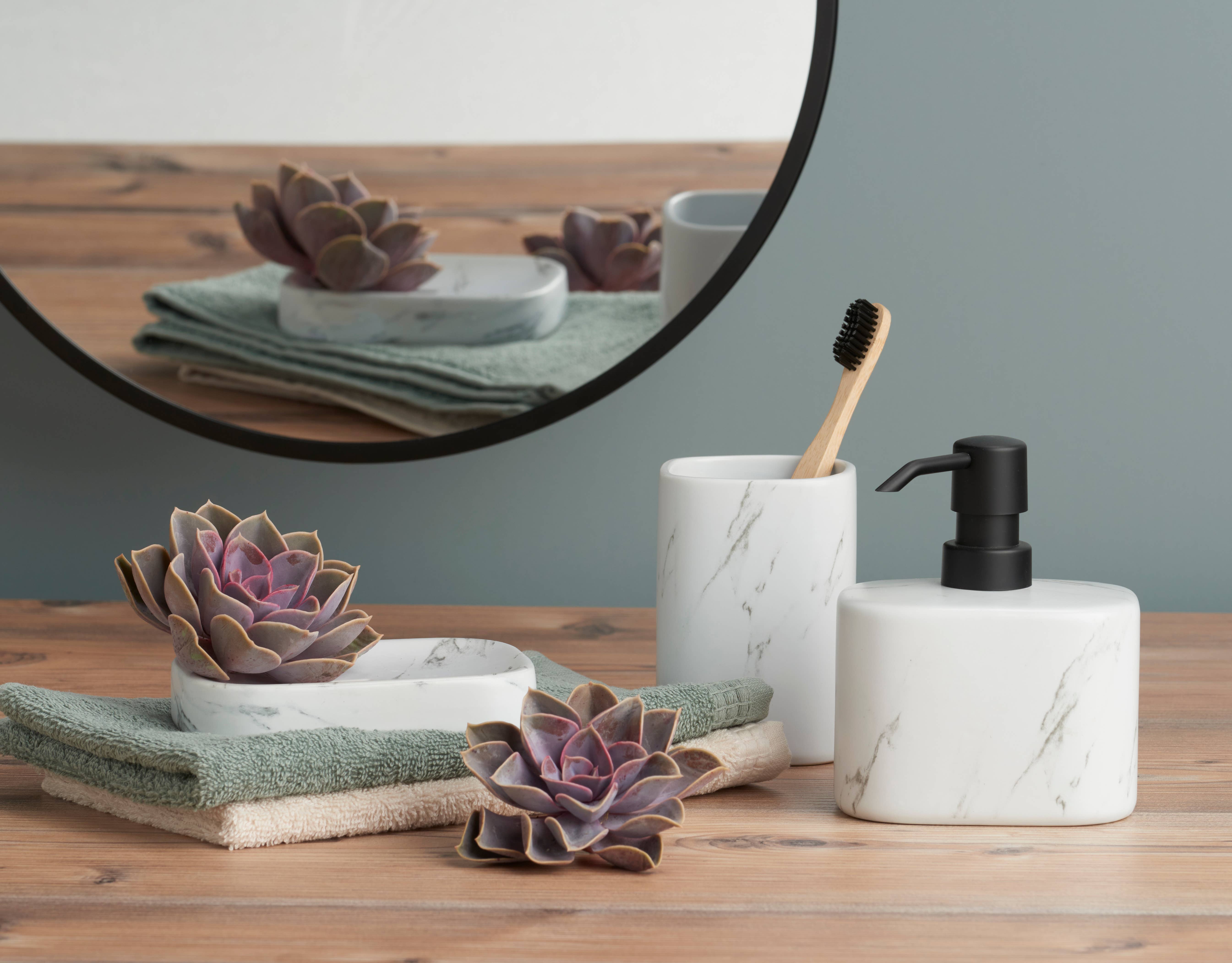 Zeller Present - Wholesale Bath Soap Dish - Soap dish "Marble", ceramic, white1