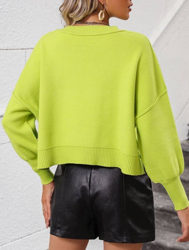 Rosa Clothing - Wholesale Knit Sweater - Women's - Crewneck Cropped Patchwork Knitted Sweater14