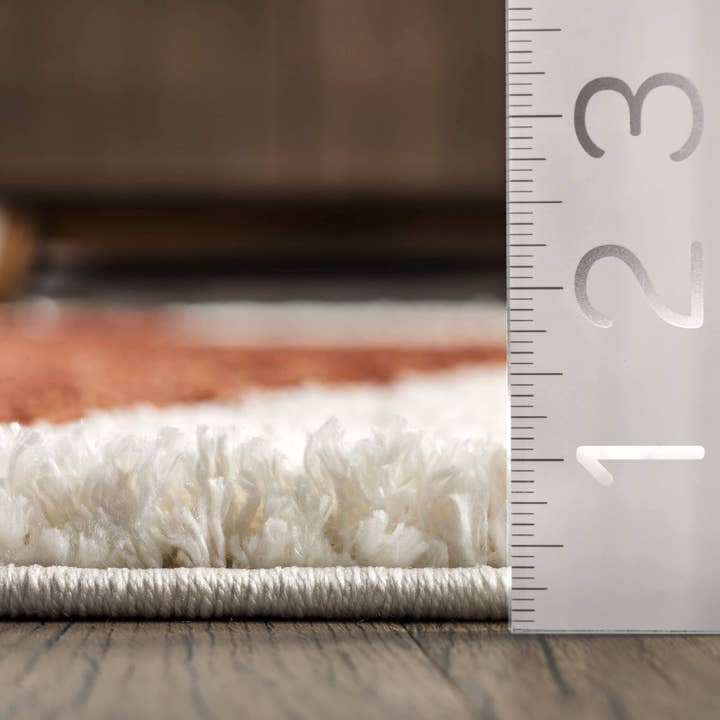 Rust Kali Shaggy Diamond Tassel Area Rug for wholesale on Faire