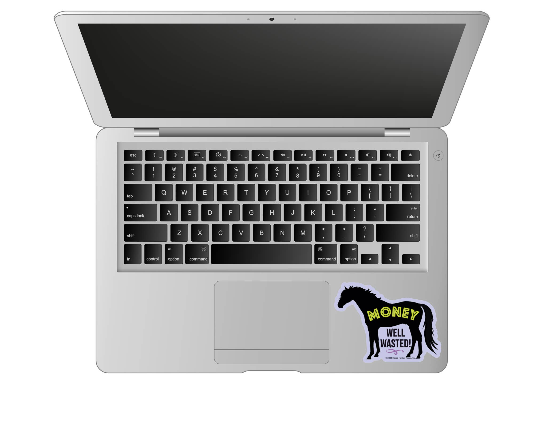 Horse Hollow Press - Wholesale Sticker - 3" Tumbler Horse Sticker / Money Well Wasted / WATERPROOF10