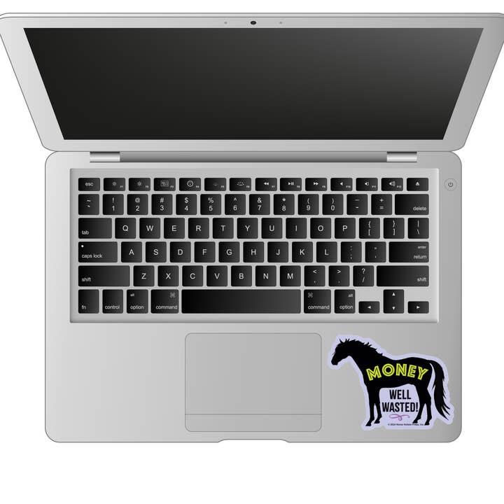 Horse Hollow Press - Wholesale Sticker - 3" Tumbler Horse Sticker / Money Well Wasted / WATERPROOF10